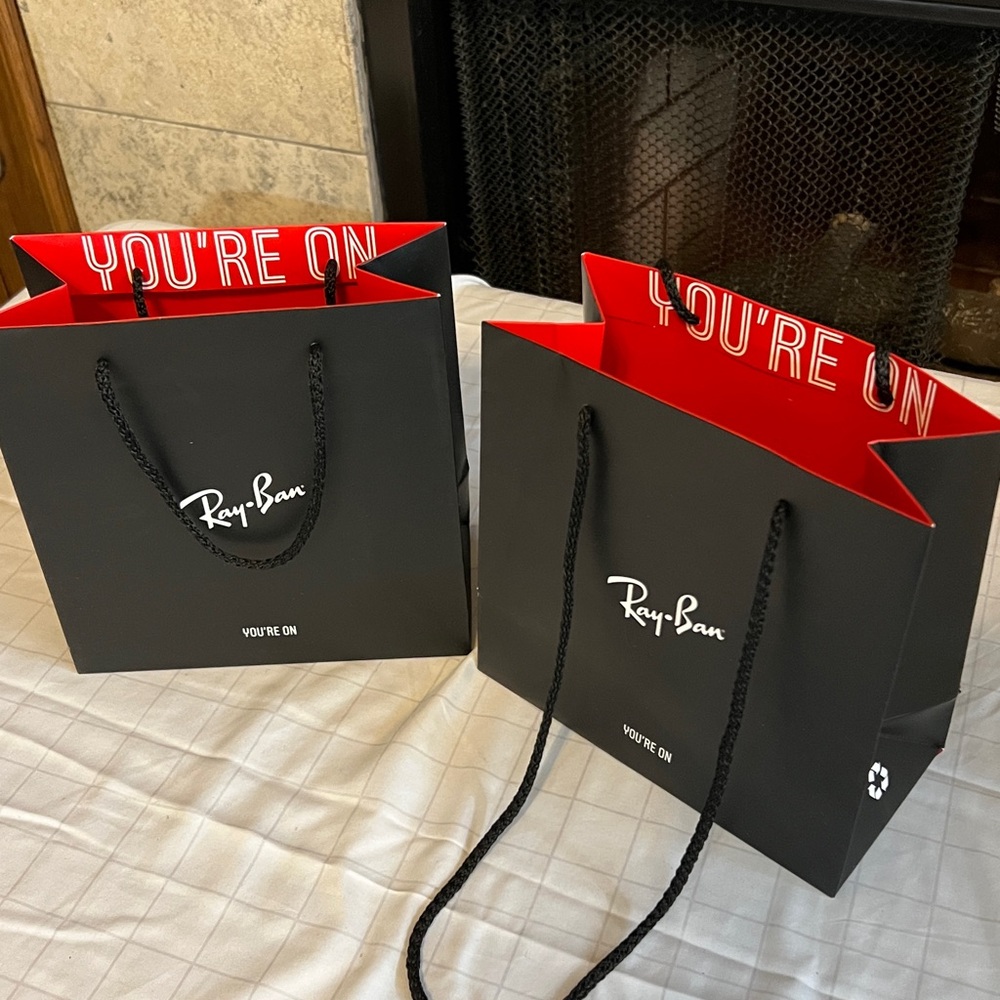 Ray-Ban Black and Red Shopping Bag